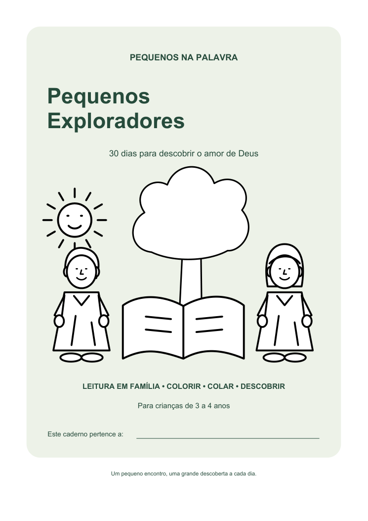 Capa do e-book Pequenos Exploradores, de 3 a 4 anos
